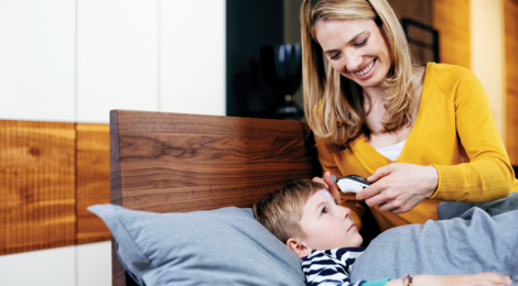 The Microlife NC 150 BT thermometer connects to the “Microlife Connected Health +” app by using Bluetooth® Smart and enables easy monitoring of the temperature.